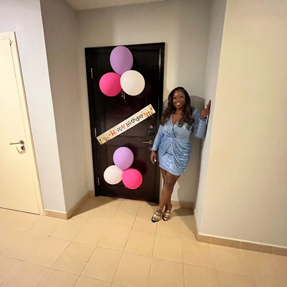 🦋💙Elegant Blue Ruched Dress💙🦋 - Picture 4 of 4